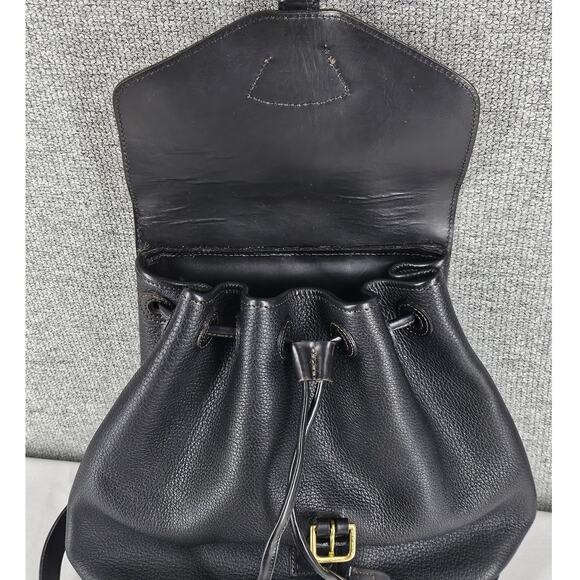 DOONEY & BOURKE VINTAGE 80's WOMEN'S BLACK AWL LEATHER BACKPACK 12x10x4" - Picture 6 of 16